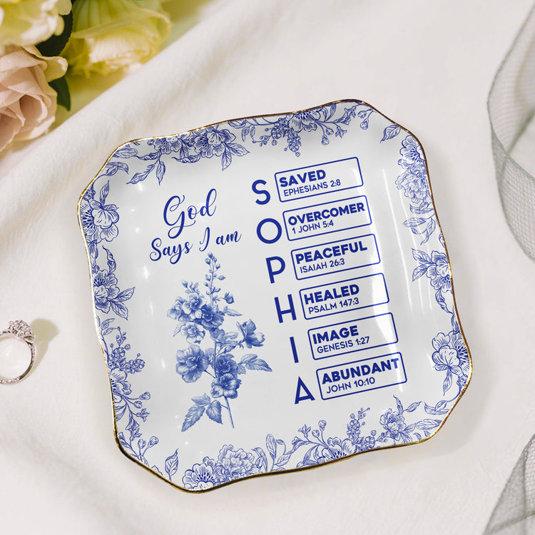 God-Says-I-Am-Name-Letter-In-Bible-Toile-De-Jouy-Style-Personalized-Jewelry-Dish_2