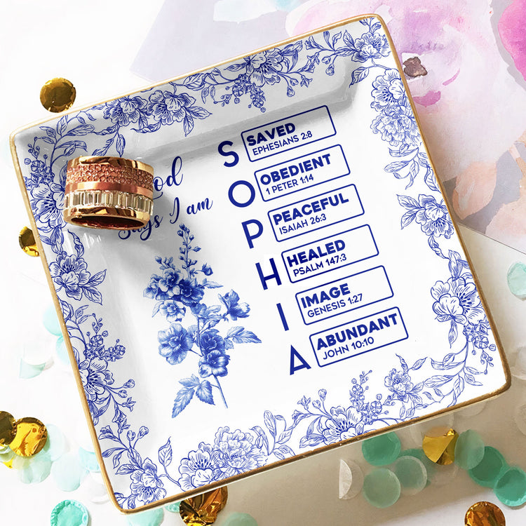 God-Says-I-Am-Name-Letter-In-Bible-Toile-De-Jouy-Style-Personalized-Jewelry-Dish_5