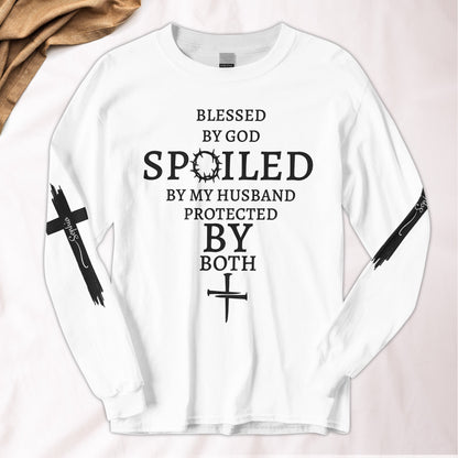 Blessed-By-God-Spoiled-By-My-Husband-Custom-Her-Name-Custom-Long-Sleeve-T-Shirt_2