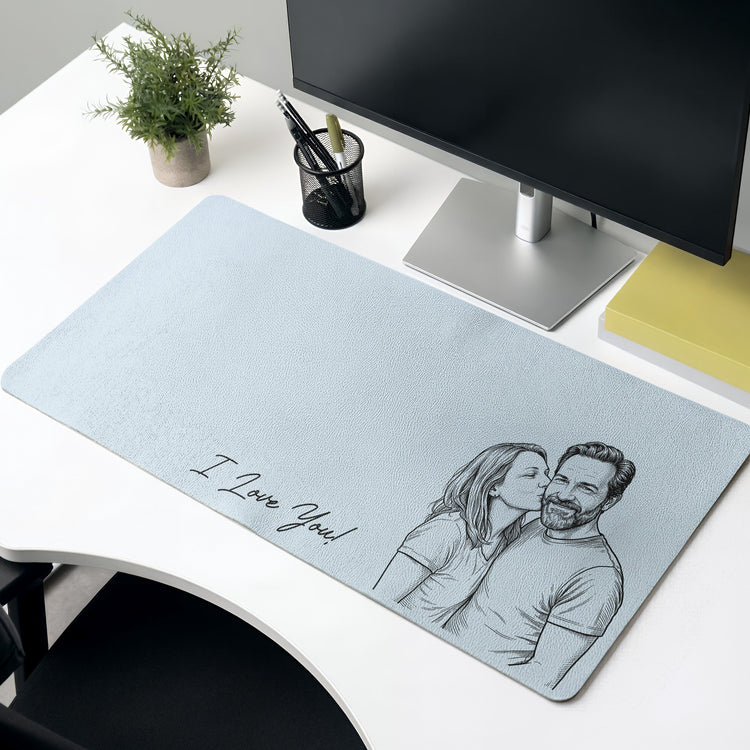 Forever_Love_Couple_Photo_Sketch_Line_Art_Anniversary_Gift_For_Him_Her_Personalized_Desk_Mat_2