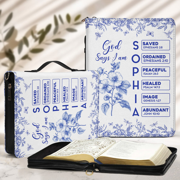 God-Says-I-Am-Name-Letter-In-Bible-Toile-De-Jouy-Style-Personalized-Bible-Cover_1