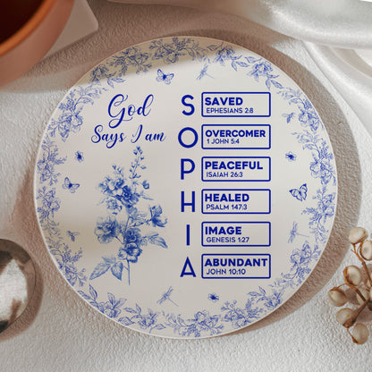 God-Says-I-Am-Name-Letter-In-Bible-Toile-De-Jouy-Style-Personalized-Ceramic-Coaster_2