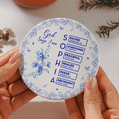 God-Says-I-Am-Name-Letter-In-Bible-Toile-De-Jouy-Style-Personalized-Ceramic-Coaster_4