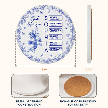 God-Says-I-Am-Name-Letter-In-Bible-Toile-De-Jouy-Style-Personalized-Ceramic-Coaster_5