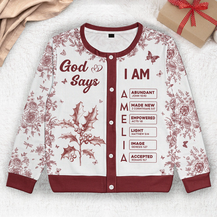 God-Says-I-Am-Name-Letter-In-Bible-Toile-De-Jouy-Style-Personalized-Crewneck-Cardigan_1