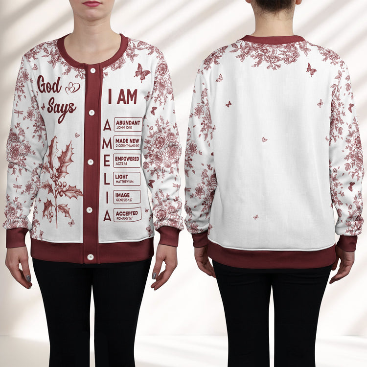 God-Says-I-Am-Name-Letter-In-Bible-Toile-De-Jouy-Style-Personalized-Crewneck-Cardigan_2