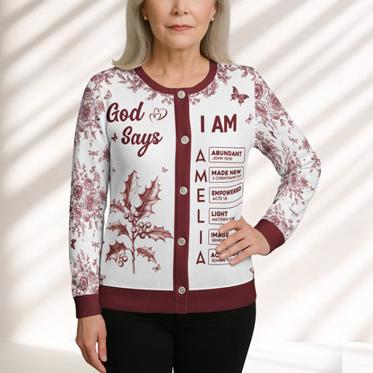 God-Says-I-Am-Name-Letter-In-Bible-Toile-De-Jouy-Style-Personalized-Crewneck-Cardigan_5