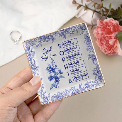 God-Says-I-Am-Name-Letter-In-Bible-Toile-De-Jouy-Style-Personalized-Jewelry-Dish_3