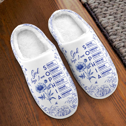 God-Says-I-Am-Name-Letter-In-Bible-Toile-De-Jouy-Style-Personalized-Slippers_6