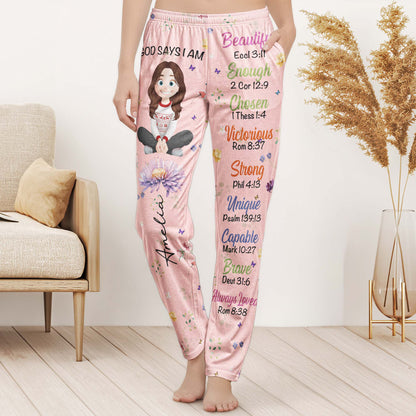 Kid_Birth_Flower_God_Says_I_Am_Personalized_Lounge_Pants_1