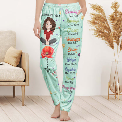 Kid_Birth_Flower_God_Says_I_Am_Personalized_Lounge_Pants_2