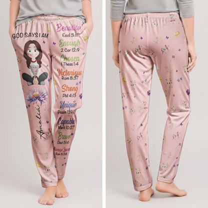 Kid_Birth_Flower_God_Says_I_Am_Personalized_Lounge_Pants_3
