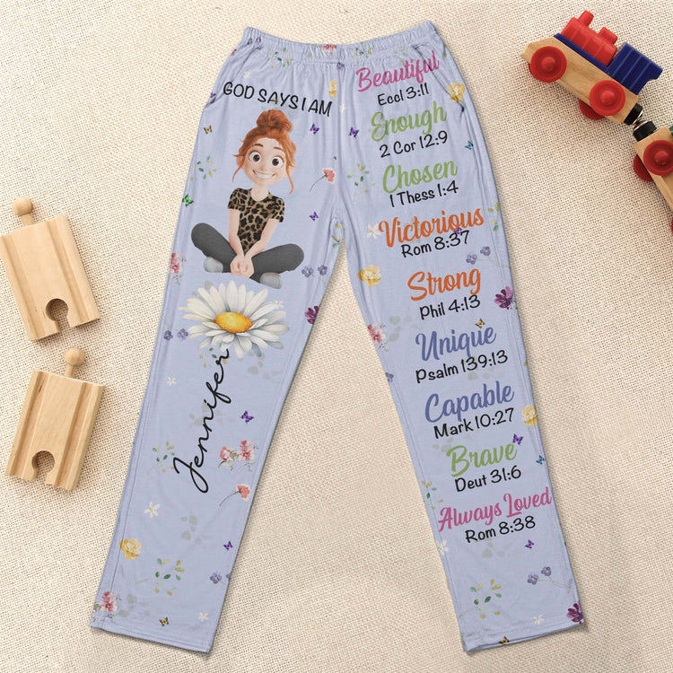 Kid_Birth_Flower_God_Says_I_Am_Personalized_Lounge_Pants_5