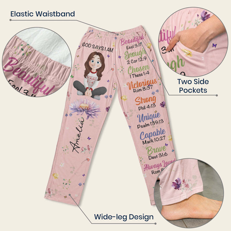Kid_Birth_Flower_God_Says_I_Am_Personalized_Lounge_Pants_7