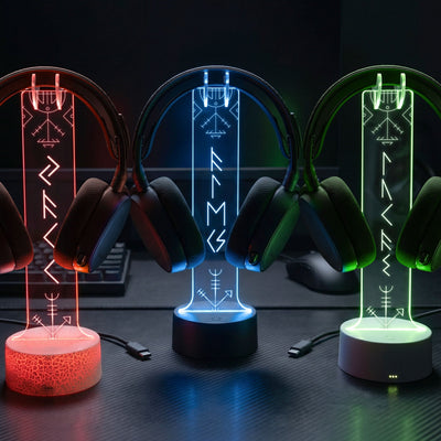 Name In Viking Runes, Ethnic Norse, Norse Mythology - Personalized Headphone Stand