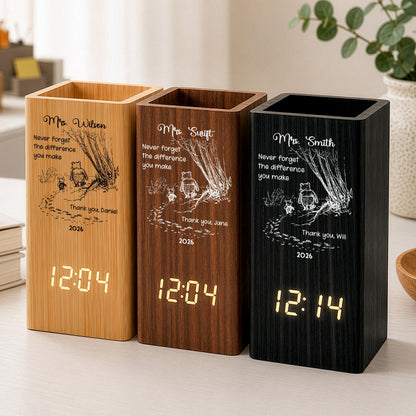 Never_Forget_The_Difference_You_Make_Personalized_Pen_Holder_With_Clock_2