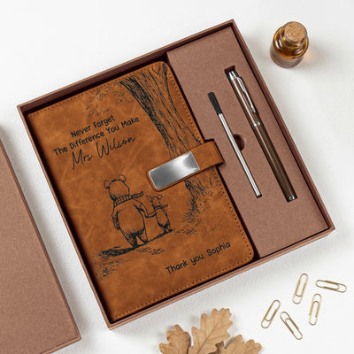 Never Forget The Difference You Make Thank You Teacher - Personalized Notebook Set