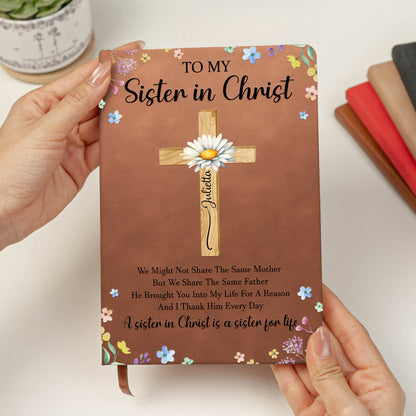 To-My-Sister-In-Christ-Custom-With-Name-_-Birth-Flower-Personalized-Leather-Journal-2