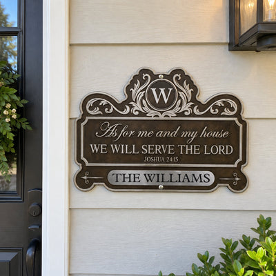 We'll Serve The Lord - Personalized Metal Sign