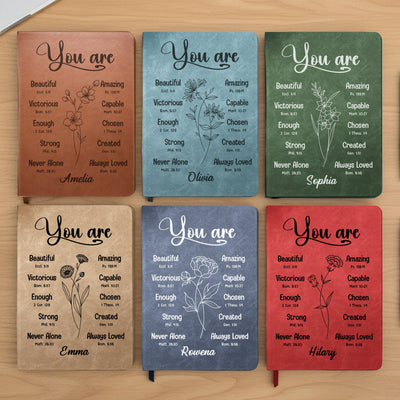 You Are Bible Verse Christian Gift For Women - Personalized Leather Journal