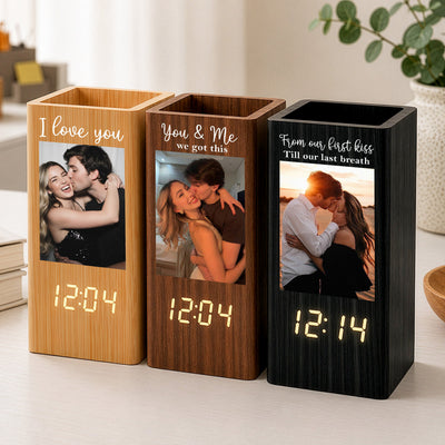 You & Me We Got This - Personalized Pen Holder With Clock