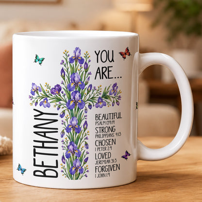 birth-flower-cross-you-are-bible-verse-affirmations-personalized-mug-3