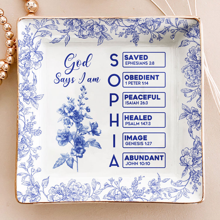 God-Says-I-Am-Name-Letter-In-Bible-Toile-De-Jouy-Style-Personalized-Jewelry-Dish_1