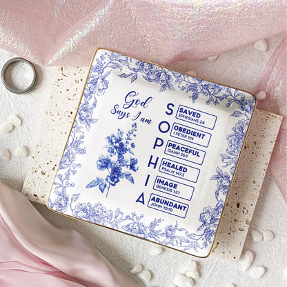 God-Says-I-Am-Name-Letter-In-Bible-Toile-De-Jouy-Style-Personalized-Jewelry-Dish_3
